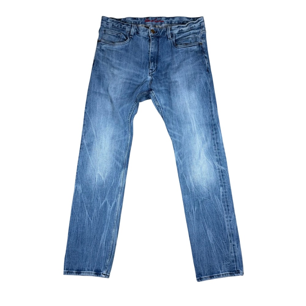 Robert Graham Knowledge Wisdom Truth Mens 36 Light Wash Straight Leg Jeans Blue